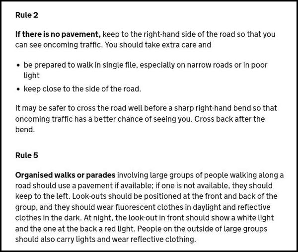 Highway Code Extract